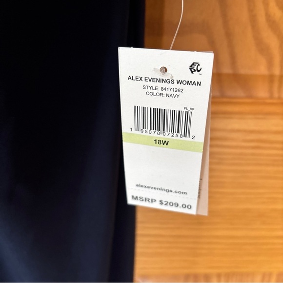 NWT Alex Evenings Navy Dress - Picture 3 of 6